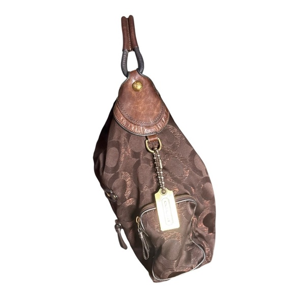 COACH CAMBRIDGE XL Op Art hobo bag 14087 Chocolate Brown - Picture 12 of 17